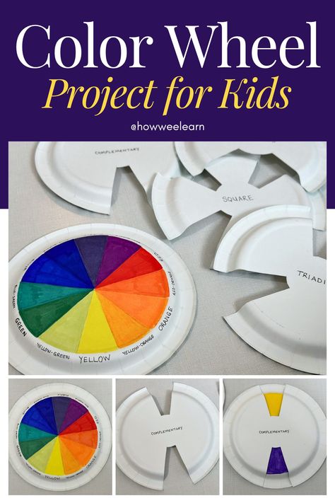 Mixing Colors Art Project, Teaching The Color Wheel, Elementary Color Wheel Art Lesson, Elementary Color Theory Projects, Color Wheel Activities, Color Wheel Elementary Art, Diy Color Wheel, Color Theory Projects High School, Color Wheel Kindergarten Art Lesson