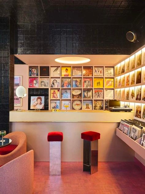 Google Keep Music Store Design, Vinyl Library, Listening Bar, Vinyl Cafe, Coffee House Design, Vinyl Record Shop, Vinyl Record Display, Vinyl Store, Warner Music Group