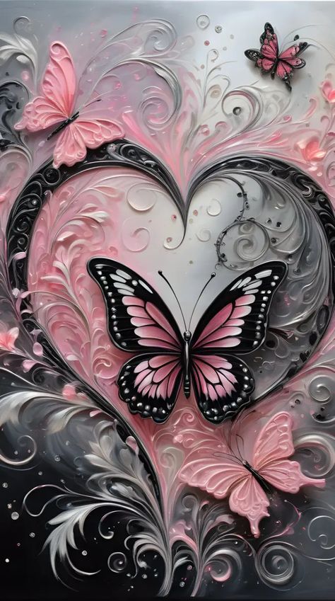 Butterfly Wallpaper, Cute Wallpaper Backgrounds, Pink Wallpaper, Wallpaper Backgrounds, Cute Wallpapers, Beautiful Art, Butterflies, Flowers, Pink