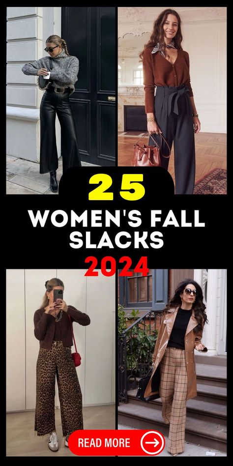 Best Women's Fall Slacks 2024: On Sale, Prices, Brands & Outfit 25 Ideas Autumn Outfits 2024 Women, Slacks Outfit, High Waisted Slacks, Branded Outfits, Best Casual Outfits, Corporate Attire, Classic Office, Fall Styles, Office Outfit