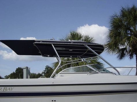 Half Tower - Quality T-Tops & Boat Accessories Boat Bimini Top Ideas, Boat Ideas Diy, Pontoon Boat Makeover, Pontoon Boat Hacks, Pontoon Boat Makeover Diy, Pontoon Makeover, Diy Pontoon Boat, Pontoon Boat Ideas, Pontoon Boat Decor