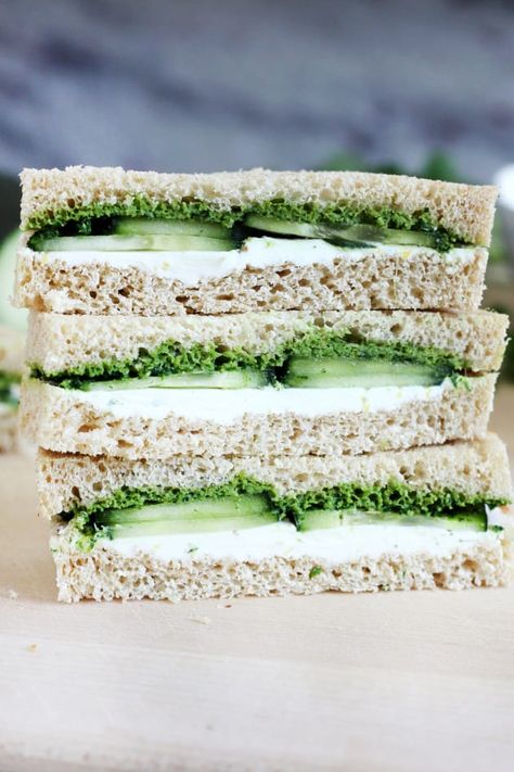 Cucumber and Mint Cilantro Chutney Tea Sandwiches have a lovely Indian flair that make them extra special. Perfect for any occasion. #sandwiches #cucumber Cucumber Chutney, Cucumber Tea, Chutney Sandwich, Vegetarian Sandwich Recipes, Cucumber Tea Sandwiches, Tea Party Sandwiches, Tea Sandwiches Recipes, Cilantro Chutney, Mint Chutney