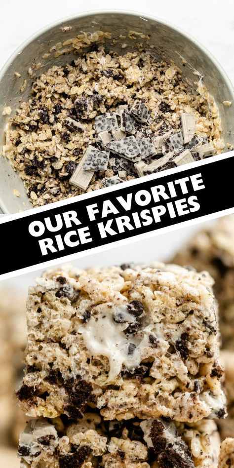 rice krispies Quick Desserts For A Crowd, Oreo Rice Krispie Treats, Oreo Rice, Rice Crispy Cereal, Oreo Treats, Crushed Oreos, Desserts For A Crowd, Rice Krispie Treats, Rice Krispie