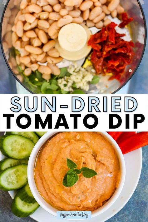 Sundried Tomato Appetizer Recipes, Sun Dried Tomato Dip Cream Cheese, Sundried Tomato Appetizer, Sun Dried Tomato Appetizer, Meatless Appetizers, Sun Dried Tomato Dip, White Bean Dip Recipe, Sundried Tomato Dip, Tomato Appetizers