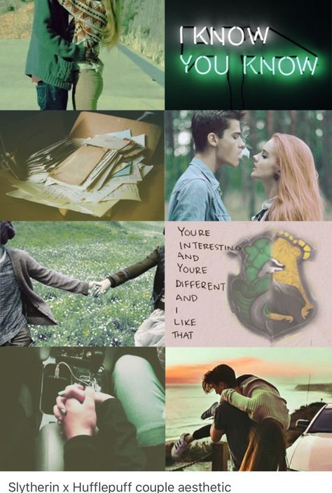 Slytherin and Hufflepuff Slytherin And Hufflepuff Aesthetic, Slytherpuff Relationship Aesthetic, Hufflepuff Slytherin Relationship, Slytherin X Hufflepuff Relationship, Hufflepuff And Slytherin Relationship Aesthetic, Hufflepuff Relationships, Hufflepuff X Slytherin Couple Aesthetic, Hufflepuff Couple, Slytherin And Hufflepuff Couple