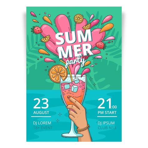 Party Poster Design Ideas, Summer Music Festivals, Summer Music, Music Festival Poster, Summer Program, Poster Layout, Party Poster, Festival Posters, Summer Parties