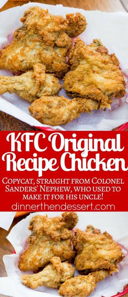 KFC Original Recipe Chicken (Copycat) - Dinner, then Dessert Kfc Original Recipe, Chicken Thights Recipes, Kfc Chicken Recipe, Kfc Recipe, Kfc Chicken, Kentucky Fried, Copykat Recipes, Copycat Restaurant Recipes, Fried Chicken Recipes