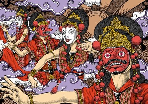 Sejarah Tari Topeng Cirebon | FERDFOUND Indonesian Culture, Indonesian Art, Cirebon, Inspo Board, Art Contest, Illustration Character Design, Colorful Drawings, Asian Art, Cool Drawings