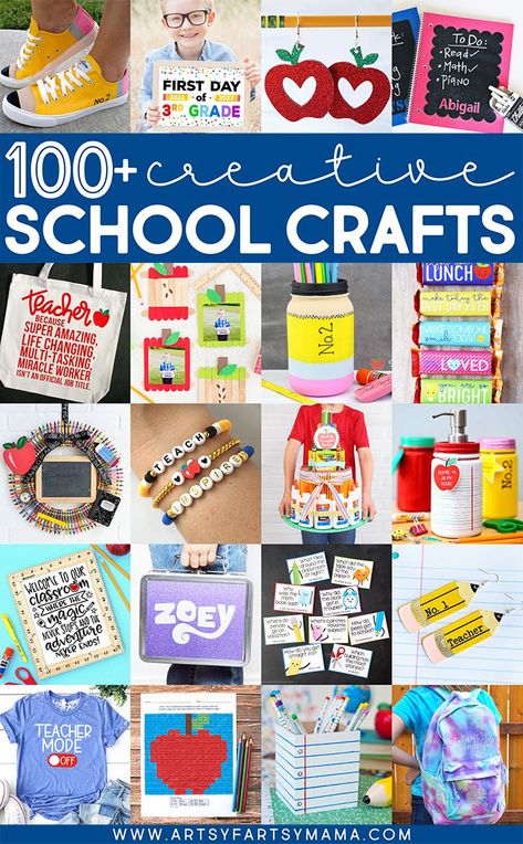 100+ Creative Back to School Crafts Back To School Crafts To Sell, Teacher Coffee Gifts, Diy Back To School Supplies, Faith Crafts, Teacher Bracelet, Personalized School Supplies, Crayon Gifts, Back To School Activity, Survival Kit For Teachers