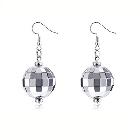 PRICES MAY VARY. 🎇NOVELTY DISCO BALL EARRINGS:These disco ball earrings are perfect for any costume, themed parties, music festivals, and any other adventures. These rose gold disco ball earrings make a huge statement with any outfit or costume. These mirrored earrings are big enough to get noticed, but won't overpower your face 🎇REFLECTIVE DISCO BALL:The rose gold reflective surface of the disco ball earring gives the earrings a sparkly shine. The disco balls will bright shine so you can be t Disco Ball Earrings, Vintage Disco, Punk Earrings, Ball Earrings, Costume Earrings, Girl Jewelry, Stylish Earring, Business Gifts, Silver Mirrors