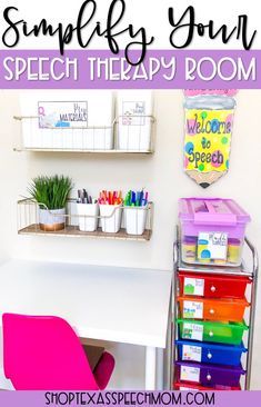 Therapy Room Organization, Speech Classroom Decor, Speech Therapy Activities Articulation, Slp Classroom, Slp Office, Speech Therapy Organization, Speech Therapy Room, Slp Organization, Organization Labels