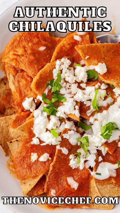 Chilaquiles Recipe Mexican Authentic, Chilaquiles Recipe Mexican, Chiliquillas Recipe Breakfast Easy, Chilaquiles Recipe Mexican Red, Red Chilaquiles Recipe, Red Chilaquiles Recipe Sauces, Chilequilles Chilaquiles Recipe, Chilequilles Chilaquiles Recipe Easy, Easy Chilaquiles Recipe