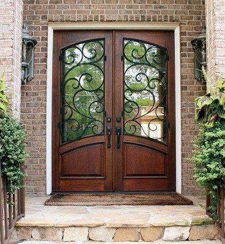 WDMA 60x80 Door – China Windows and Doors Manufacturers Association Double Front Entry Doors, Wrought Iron Front Door, Double Door Entrance, Double Doors Exterior, Iron Front Door, Iron Entry Doors, Beautiful Front Doors, Wood Exterior, French Doors Exterior