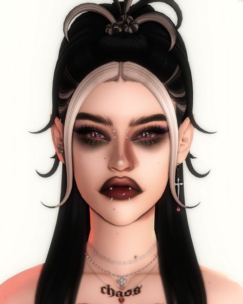 Sims 4 Skunk Hair, Vampire Hair Sims 4 Cc, Sims 4 Cc Emo Hair Patreon, Sims 4 Cc Black And White Hair, Sims 4 Vampire Hair Cc, Goth Sims 4 Cc Hair, Sims 4 Cc Monster, Sims 4 Goth Makeup, Sims 4 Vampire Cc Maxis Match