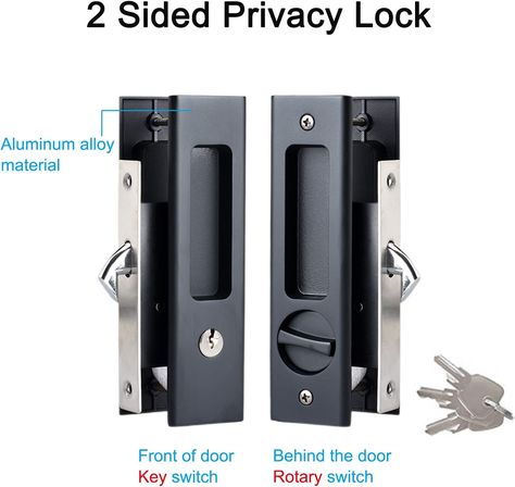 Amazon.com: Haccer 6.3” Privacy Pocket Door Lock Hardware with Key, Recessed Sliding Door Mortise Lock, Double Barn Door Lock, Invisible Furniture Hardware for 1-7/16” ~ 1-15/16” Thickness Door, Matte Black : Tools & Home Improvement Barn Door Lock, Barn Door Locks, Pocket Door Lock, Sliding Pocket Doors, Double Barn Doors, Mortise Lock, Pocket Door, Pocket Doors, Furniture Hardware