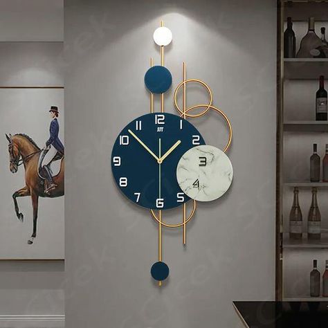 You’ll love the Wall Clocks at Homary - Great deals on all furniture products with Free Shipping on all stuff, even the big stuff. Large Wall Clock Modern Living Room, Large Clock Wall Decor Living Rooms, Kitchen Wall Decor Ideas Modern, Different Home Decor, Wall Decor Living Room Modern, Wall Clock Decor, Best Wall Clocks, Wall Art Piece, Bedroom Clocks