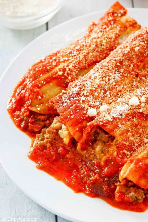 Meat Stuffed Manicotti, Stuffed Manicotti With Meat, Meat Manicotti Recipe, Manicotti With Meat, Beef Manicotti, Meat Manicotti, Stuffed Shells With Meat, Baked Manicotti, Stuffed Manicotti