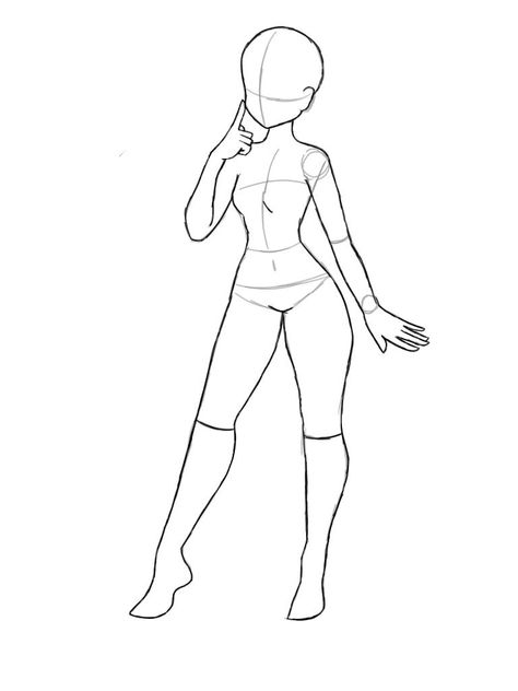 Anime Full Body Base Female, Body Base Drawing Female Y2k, Anime Female Template, Anime Poses Female Base Standing, Cute Full Body Poses Drawing, Female Base Drawing Pose Reference Standing, Full Body Poses Drawing Female Standing, Full Body Art Reference Female, Body Pose Drawing Female