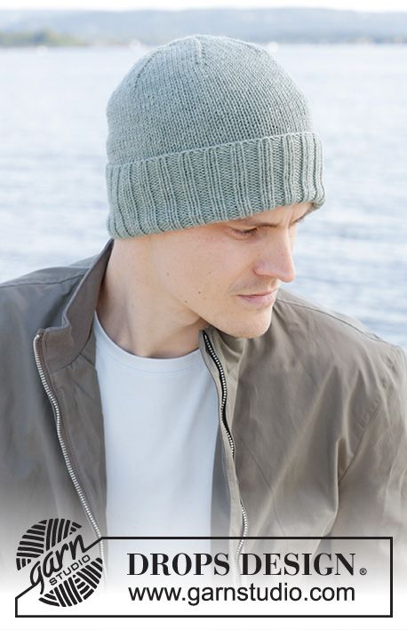 Leknes Hat / DROPS 246-32 - Free knitting pattern Dk Beanie Knitting Pattern Free, Mens Hat Knitting Pattern, Beanie Pattern Free, Bob Chapeau, Beanie Knitting Patterns Free, Slouch Beanie Hats, Knit Beanie Pattern, Hat Patterns Free, Knit Hat For Men