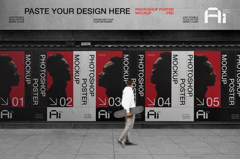 Wall Poster Mockups (Free Psd) :: Behance Poster Mockup Free, Advertising Poster Design, Photoshop Poster, Mockups Free, Mockup Photoshop, Portfolio Ideas, Poster Mockup, Design Advertising, Graphic Design Advertising