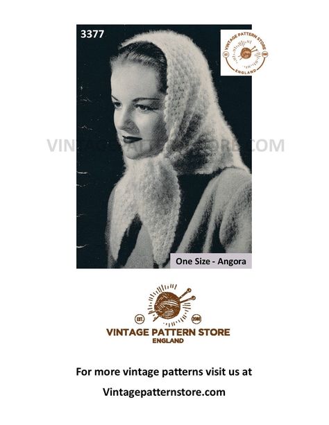 Crochet Picot Edging, Crochet Kerchief, Scarf Knitting, Fluffy Sweater, Pattern Inspiration, Crochet Winter, Vintage Knitting Patterns, Vintage Hats, Scarf Knitting Patterns