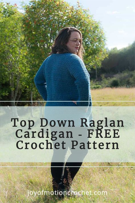 The crochet Classic Raglan Cardigan is the perfect basic garment for your wardrobe, & let’s fill it with crocheted clothes. To crochet this cardigan you have to have a bit of crochet experience since the skill level is intermediate. However I would absolutely say that if you’ve crocheted a few projects already, this might still feel like a easy project. The crochet Classic Raglan Cardigan comes in 9 sizes from XS – 5XL & there’s also suggestions on how you can adjust it to fit you perfectly! Raglan Crochet Cardigan, Crochet Raglan Cardigan, Clothes To Crochet, Raglan Crochet, Crochet Cardigan Pattern Free Women, Raglan Cardigan, Crocheted Clothes, Crochet Garments, Crochet Cardigan Pattern Free