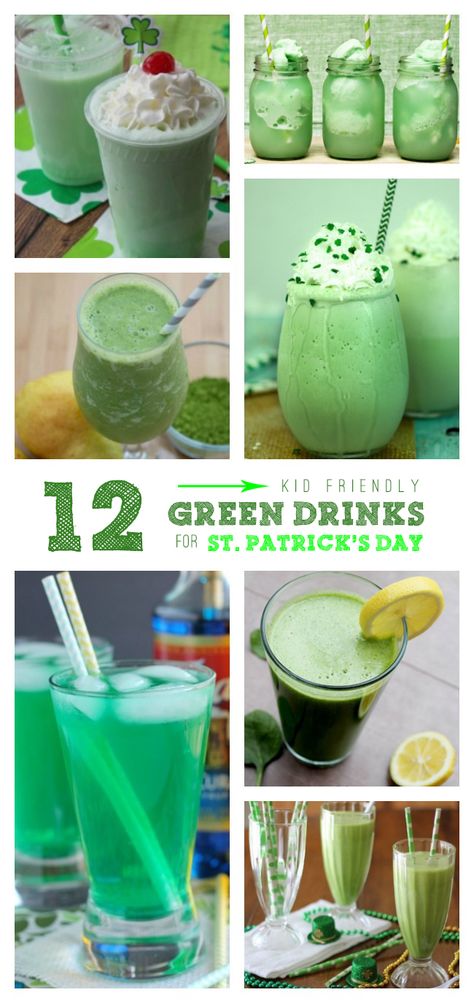 12 St. Patrick's Day Drinks That are Kid Friendly St Patrick’s Day Drinks For Kids, Green Drinks For Kids, St Patrick’s Day Dinner Kids, Easy Pineapple Dessert, St Patrick's Day Drinks, Lucky Leprechaun Drink, Saint Patricks Kids, Green Alcoholic Drinks St. Patrick's Day, March Craft