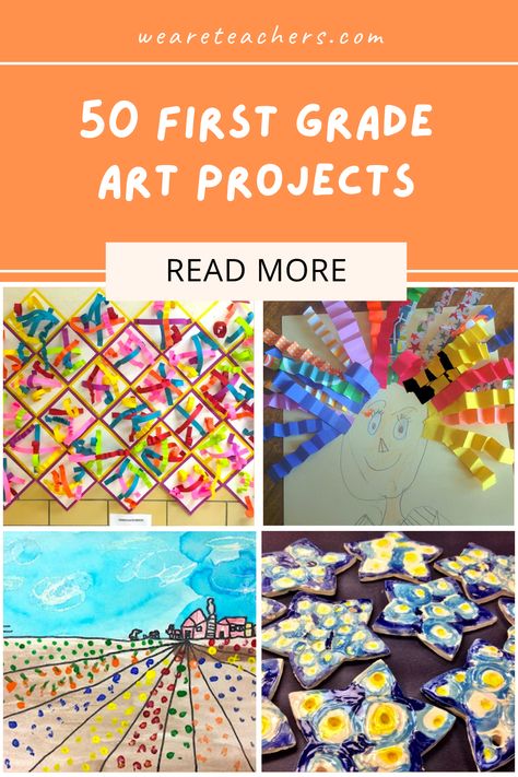 Classroom Art Projects For Kids, Art Projects Back To School, Kindergarten And First Grade Art Lessons, 2nd Grade Art Docent Projects, Art Ideas For 1st Grade, 1st Grade One Day Art Lesson, September Art For First Grade, First Grade Art Projects Back To School, Grade 2 Art Ideas Activities