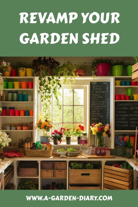 Explore innovative ways to declutter and revamp your garden shed with these top 15 organization ideas. Say goodbye to the mess and hello to a beautifully organized space that maximizes your shed's functionality and aesthetic appeal. Unlock the true potential of your shed today! Garden Shed Organization Ideas Interiors, She Shed Potting Shed, We Shed Ideas, She Shed Garden Ideas, Organized Chaos Aesthetic, Shed Organization Ideas Diy, Garden Shed Organization Ideas, Small Potting Shed, Diy Potting Shed