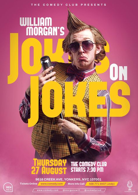 Stand Up Comedy Poster, Cultures Aesthetic, Comedy Poster, Stand Up Show, Clown Show, Photoshop Flyer, Weird Photography, Ads Banner, Food Flyer