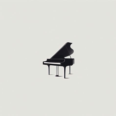 Piano Digital Art, Piano Logo Ideas, Piano Tattoo Minimalist, Piano Graphic Design, Piano Aesthetic Icon, Minimalist Piano Tattoo, Grand Piano Tattoo, Piano Widget, Piano App Icon