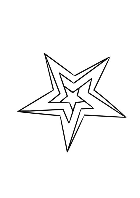 5 Point Star Tattoo Design, 5 Point Star Tattoo, Star Line Drawing, Star Tattoo Stencil, Star Drawings, 7 Pointed Star, Star Drawing, Mandala Hand Tattoos, Easy Graffiti Drawings