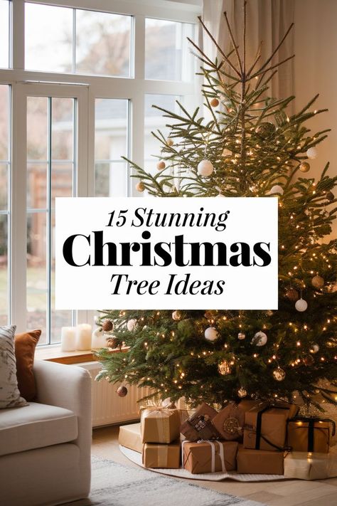 15+ Beautiful Christmas Tree Decorations for 2024 Green Bulbs On Christmas Tree, Decorate Real Christmas Tree Ideas, Frazier Fir Christmas Tree, All Year Christmas Tree Ideas, Modern Minimalist Christmas Tree, Christmas Tree Inspo 2024, Christmas Tree Themes 2024, Silvertip Christmas Tree, Simple Elegant Christmas Tree