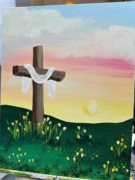 Easy Art Designs To Paint, Painting Ideas On Canvas Nature Easy, Easy Pretty Painting Ideas, Pretty Canvas Painting Ideas Easy, Things To Draw In Your Bible, Home Made Art Ideas, Bible Canvas Painting Ideas, Diy Christian Painting, God Canvas Painting Ideas