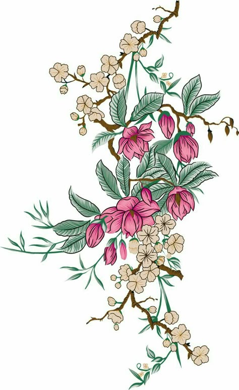 Textile Pattern Texture, Baroque Decor, Botanical Flower Art, China Rose, Rose Motif, Motif Pattern, Borders Design, Floral Branch, Art Calligraphy