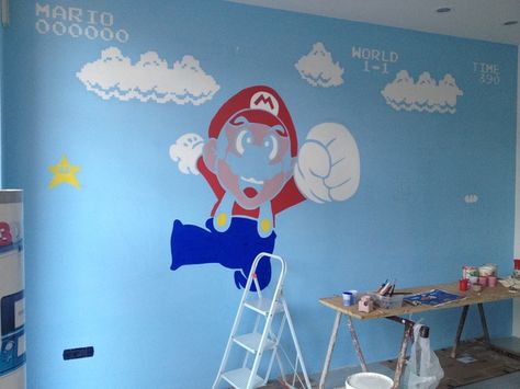 Mural painting 3D | Mario Bros by Alfonso Nappo, via Behance Super Mario Room, Mario Room, 3d Murals, Kids Room Murals, Super Mario Birthday, Painting 3d, Nintendo Characters, Mario Birthday, Mario Brothers