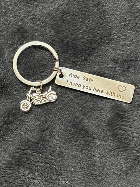 Motorcycle Classic Ride Safe Biker Keychain Gifts For Bikers Motorcycles, Biker Keychain, Motorcycle Classic, Motorcycle Keychain, Diy Birthday Gifts For Friends, Clay Work, Special Someone, Everyday Fashion Outfits, Meaningful Messages