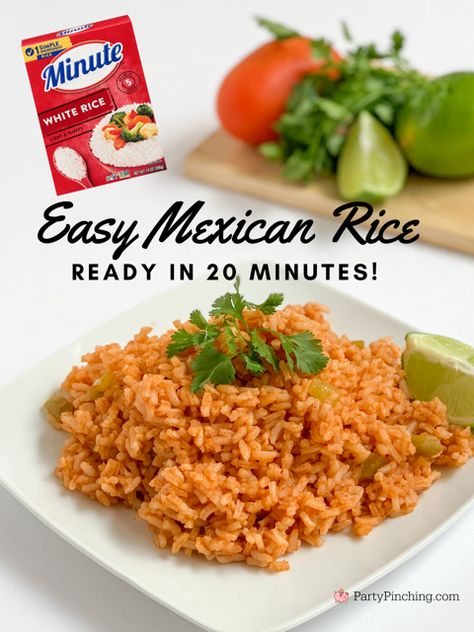 Minute Rice Mexican Rice, Mexican Instant Rice, Mexican Minute Rice, Mexican Rice With Minute Rice, Easy Mexican Rice Recipe, Instant Rice Recipes, Mexican Rice Dishes, Easy Cheese Enchiladas, Easy Spanish Rice