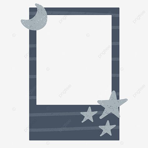 Blue Polaroid Frame, Moon And Stars Clipart, Friendship Journal, Blue Polaroid, Altoid Wallet, Polaroid Png, Cute Polaroid, Polaroid Frame Png, Stars Clipart