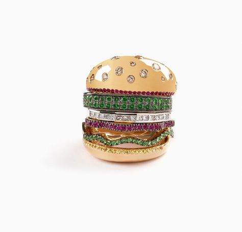 One of Beyoncé’s Favorite Jewelry Designers Made a $7,500 Hamburger Ring Playful Jewelry, Jewelry Style, Veggie Burger, John Hardy, Rings Jewelry, Jewellery Designs, Trendy Jewelry, Girls Best Friend, Love Gifts