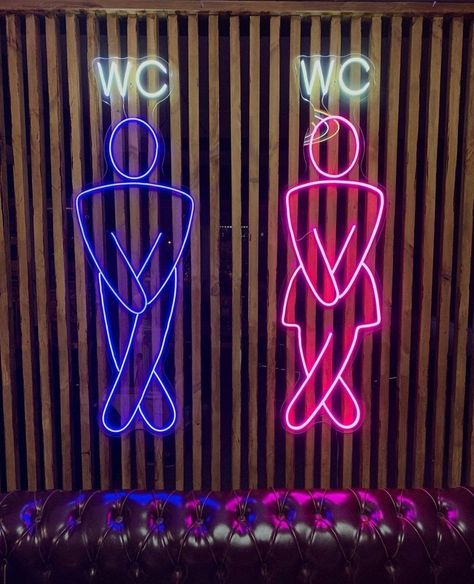 Toilet Signpost, Restaurant, Cafeteria, Bar, Wc, Pub, Unique, Limited, Handmade, Gift for Father, Wall Lamp Club Lighting Nightclub, Neon Bar Design, Restaurant Neon Sign, Club Design Interior, Led Sign Wall, Bar Renovation, Wc Sign, Sign Restaurant, Wc Design