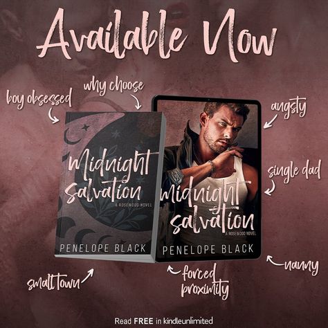 The thrilling conclusion to the bestselling Rosewood trilogy whisks you away into a gripping romance of page-turning suspense, addicting why choose romance, and jaw-dropping small-town secrets. Midnight Salvation by @authorpenelopeblack is now LIVE! Download today or read for FREE with #kindleunlimited Amazon: https://bit.ly/3S5ROhP Amazon Worldwide: https://mybook.to/MidnightSalvation Add to Goodreads: https://bit.ly/48HdeIZ Midnight Salvation is a small town, why choose romance, and the... Why Choose Romance Books, Why Choose Romance, Read For Free, Romance Books Worth Reading, Wall Pics, Tbr Pile, Leading Men, Barbie Doll Accessories, Aesthetic Wall