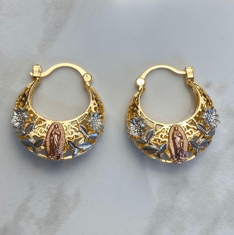 Mexican Jewelry Gold Earrings, Mexican Hoop Earrings, Gold Mexican Earrings, Mexican Gold Earrings, Mexican Gold Jewelry, Mexican Jewelry Gold, Catholic Earrings, Fashion Jewelry Necklaces Gold, Latina Jewelry