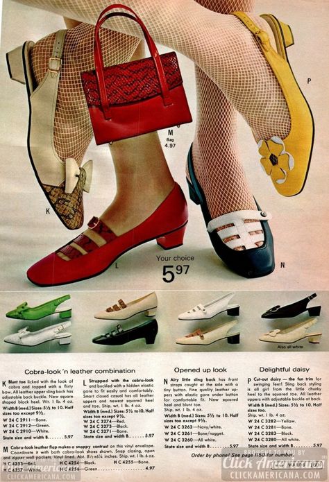 60s Shoes, 1960s Shoes, 1960’s Fashion, 1960 Fashion, Vintage Pumps, Black Patent Pumps, Shoes Ads, Platform Wedges Shoes, 60s And 70s Fashion