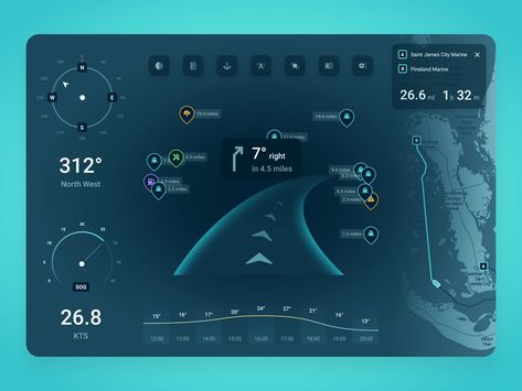 Maritime navigation by Alexey Izotov on Dribbble Navigation Ui, Sea Map, Navigation Design, Creative Professional, Global Community, Map, Design