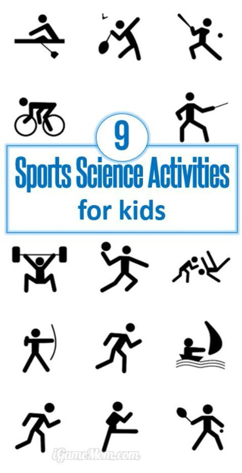 9 fun sports science activities for kids, from preschool, kindergarten to school age. Kids learn sports winning strategy, science, and being active. Could be fun ideas for Olympic parties. | STEM Kids Science Activities, Craft Ideas For School, Stem Kids, Sports Activities For Kids, Stem Activities Preschool, Steam Learning, Stem Ideas, Steam Education, Experiments For Kids