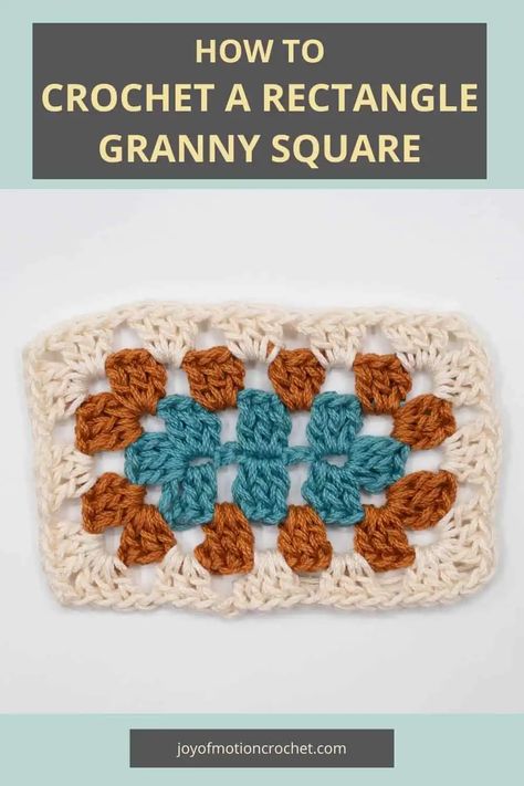 Want to crochet a heart granny square? You're in luck, because you have found a great step-by-step rectangle granny square tutorial. In this tutorial you will learn how to crochet a rectangle granny square. This granny square is perfect if you need an alternative shape to the classic granny square and simply love crocheting granny squares. Rectangular Granny Square, Crochet Rectangle Granny Square, Crochet Granny Square Beginner, Crochet Blanket Edging, Granny Square Tutorial, Granny Square Projects, Crochet Abbreviations, Crochet Square Patterns, Granny Squares Pattern