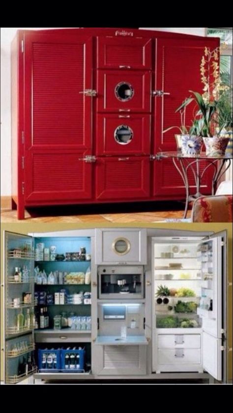 Awesome fridge 인테리어 디자인, Dream Kitchen, My Dream Home, Kitchen Inspirations, Future House, Vintage Kitchen, In The Middle, 50 Years, Kitchen Remodel