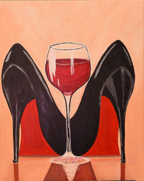 Painting With A Twist, Sip And Paint, Wine Painting, Afrique Art, Sip N Paint, Painting Party, Black Art Painting, Wine Art, Black Artwork