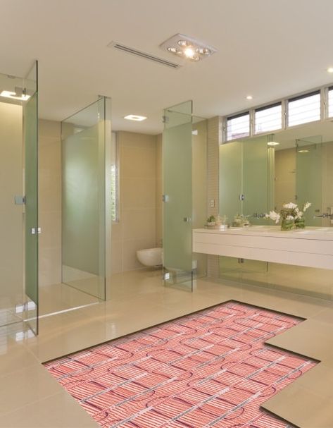 Heated Floor for Your Bathroom | Warmup USA Bathroom Underfloor Heating, Installing Heated Floors, Heated Bathroom Floor, Heated Flooring, Under Floor Heating, Floor Heater, Heated Tile Floor, Best Bathroom Flooring, Bathroom Accessories Design